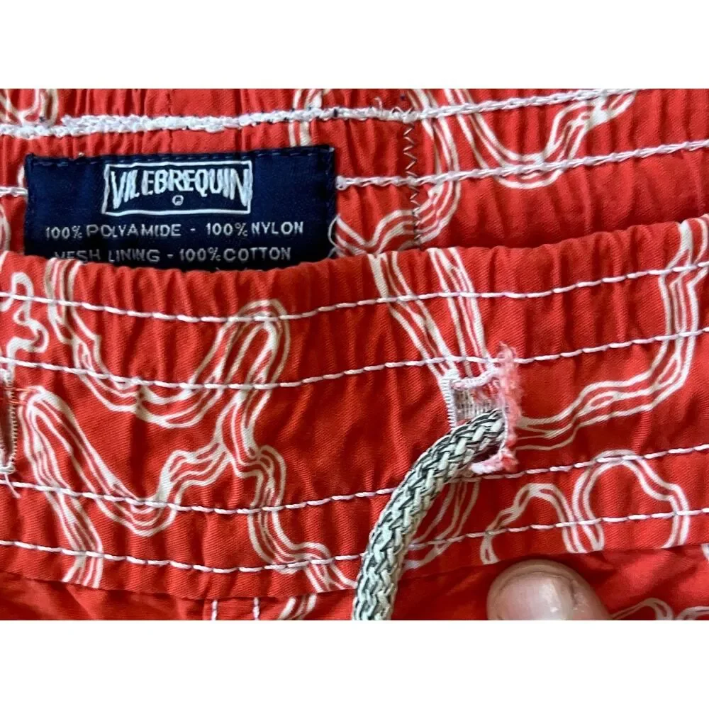 VILEBREQUIN Red Orange Floral Swim Shorts Trunks   Mens Size XXL